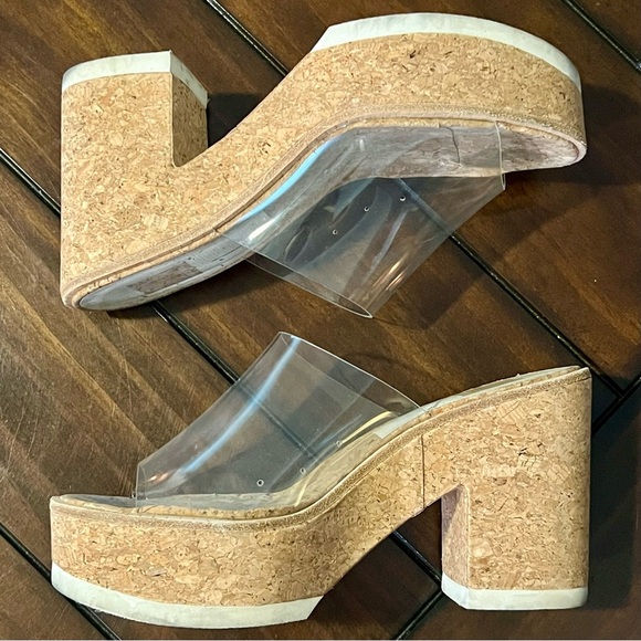 Dolce Vita Clear Strap Cork Platform Block Heel Sandals – Size 8.5 - Picture 3 of 8